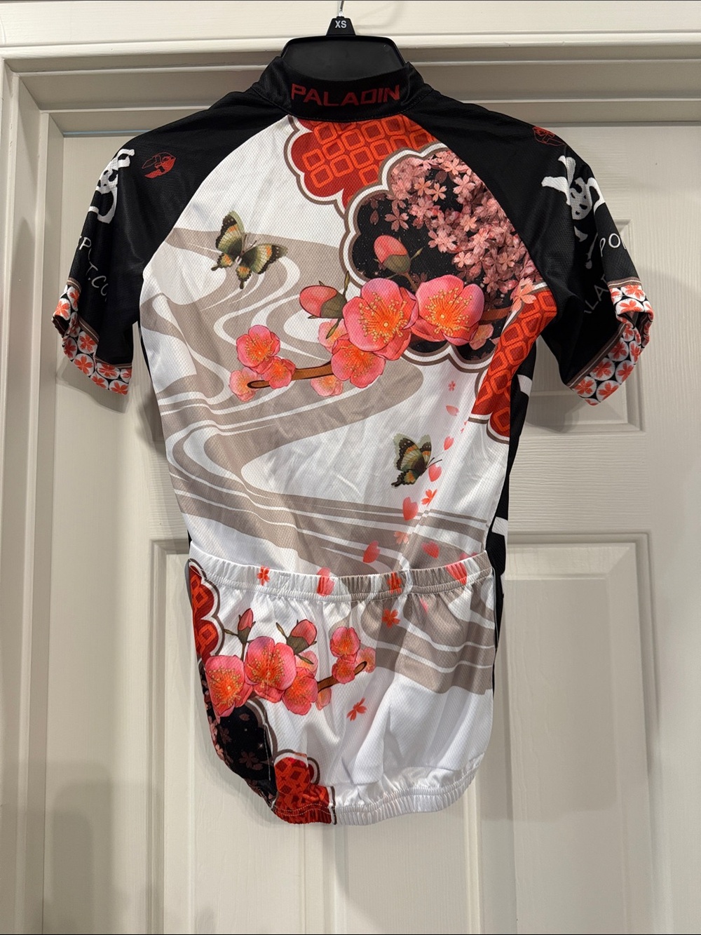 Paladin Floral Cycling Jersey in White & Black with Pink Accents - Picture 2 of 3